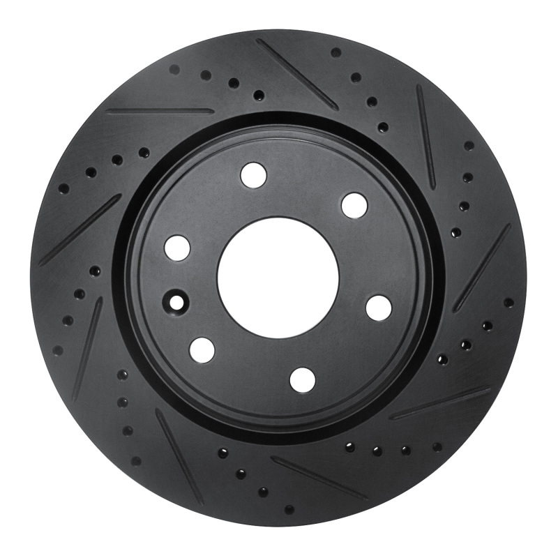 Buick Enclave Brake Rotor (1) - Front Right - R1 Concepts - Drilled & Slotted - Black - `07-`17